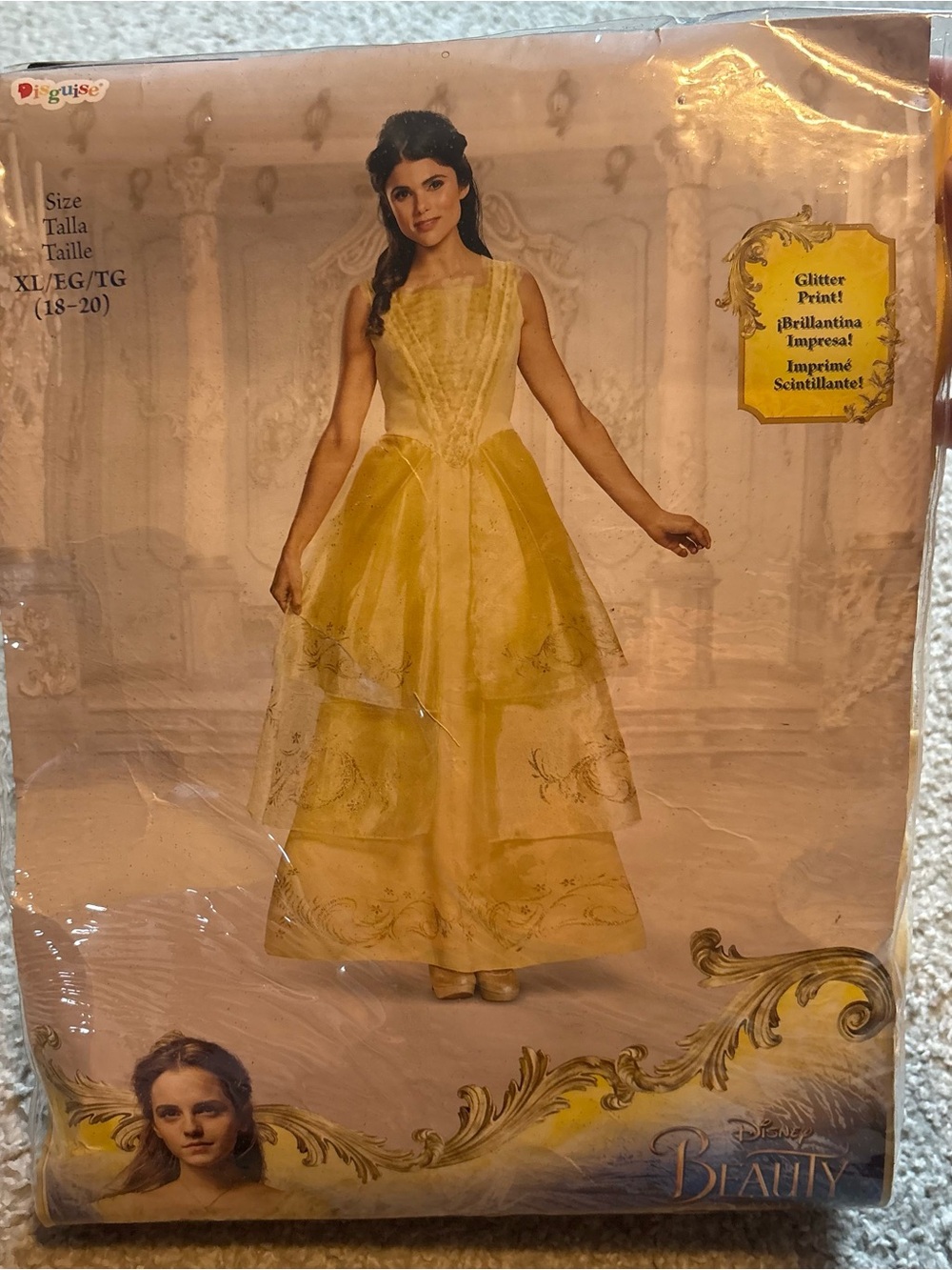 Disney Beauty and the Beast Live Action Dress Gown NEW XL Costume World Belle